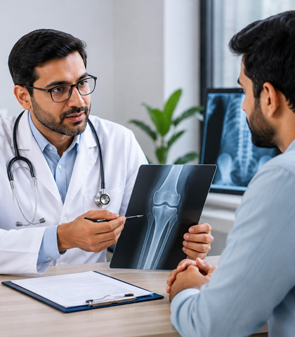 Doctor visiting patient at home