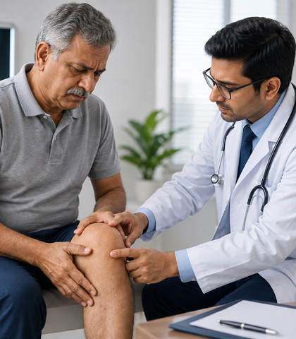 Doctor visiting patient at home